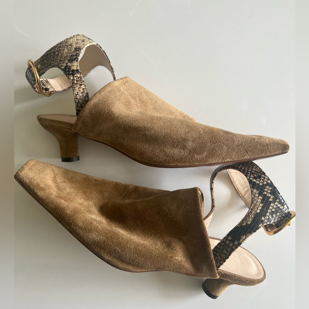 Nanushka Saba Suede Sandals in Curry EU Size 39 US Size 9